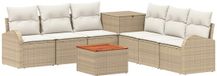 vidaXL Bankstel 2 zitplaatsen Beige en Crèmewit Polyrattan en Staal