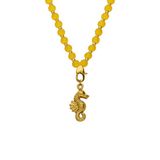 Lucardi Dames Stainless steel ketting met hanger zeepaard voor dames - Ketting - Staal - Goudkleurig - 42 cm