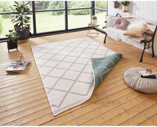 Bougari Binnen & Buiten Vloerkleed Corsica 80x150 cm Crème & Groen