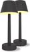 Calex Oplaadbare Tafellamp Lucca - Set van 2 stuks - Draadloos - Dimbaar - Warm Wit Licht & RGB - Waterdicht - Decoratie voor Tuin, Woonkamer, Slaapkamer - Sfeerverlichting – Zwart