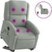 Fauteuil Relax Fauteuil Inclinable De Massage Électrique Gris Clair Velours