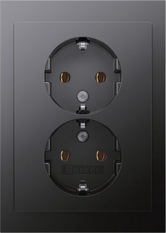 BERKER K1 Inbouw wandcontactdoos RA 2-voudig antraciet