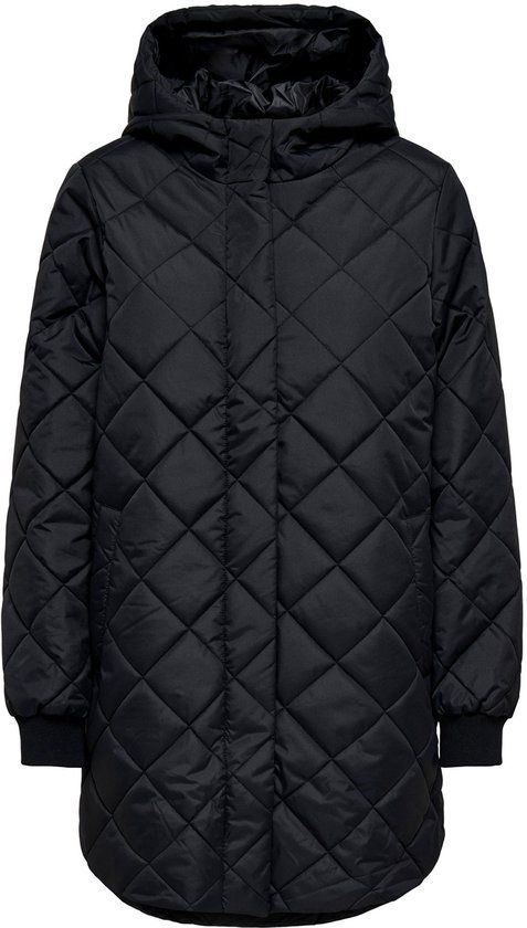 ONLY ONLJULIET QUILTED HOOD ZIP COAT OTW NOOS - Zwart - Maat M