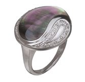Orphelia Alvina Damesring, 925 sterling zilver, zirkonia, parelmoer, Zirkonia