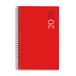 Miquelrius Kalender 2025, jaarplanner, 117 x 182 mm, weekoverzicht, flexibele envelop van polypropyleen, spiraalbinding, papier 80 g/m², Catalaans, Engels en Portugees, rood