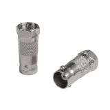 Seki 10 x F-stekker naar BNC-bus adapter coaxiale satelliet-tv-antenneconnector voor RG6 RG59 kabel metaal 10 stuks