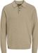 JACK&JONES JPRBLURILEY KNIT POLO LS Heren Lange Mouw Polo Lemon Pepper Biologisch Katoen Regular Fit Maat L