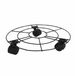 Gerimport Planten trolley - multiroller - rond - zwart - metaal - D25 cm