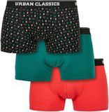 Urban Classics Organic X-Mas 3-Pack Heren Boxers - rood/groen - S