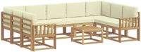 vidaXL - Buiten - bank - set - 10 - st - Wit - en - crèmekleurig - Polyester