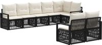vidaXL Tuinbank Set 8-persoons Zwart Polyrattan