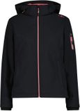 CMP Dames softshell waterdichte jas met capuchon - Antracite-Coral - 4XL