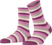 FALKE Dopamine Stripe gedessineerd lyocell sokken dames purper - maat 35-38