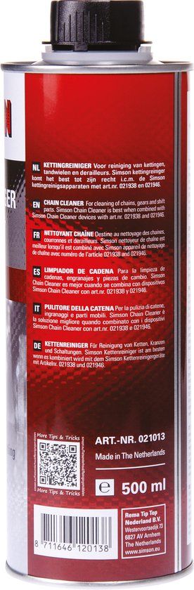 Simson Kettingreiniger 500ml - Rood - Fiets - Poetsmiddel