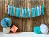 Haza-Witbaard Kwast tassel slinger - 2x - 5 meter - pastel - 30 tassels - DIY - zelf in elkaar zetten - feest slingers