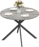 Homcom Eettafel - Spaanplaat, Staal - 100L x 100B x 75H cm - Grijs