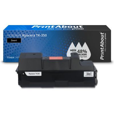 PrintAbout Huismerk Kyocera TK-350 Toner Zwart - Zwart - Compatibel