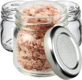 KADAX Weckpotten, 40 ml, mini-inmaakpotten, kruidenpotjes met schroefdeksel, inmaakglas, testpotten, jampotten, mini-honingpotten, ronde potten (10 stuks, zilverkleurig deksel)