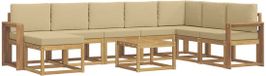 vidaXL - Ensemble de canapé d'extérieur - 9 pièces - Blanc et Beige