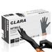 Clara Nitrilhandschoenen, poedervrij, zwart, wegwerphandschoenen, handschoenen, reinigingshandschoenen, 100 stuks, M
