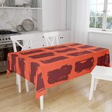 Bonamaison Tafelkleed, Anti-Mold, Sneldrogend, Waterdicht, 100% Polyester Tafellaken, Oranje Bordeaux, 140 x 160 Cm - Ontworpen en Vervaardigd in Turkije