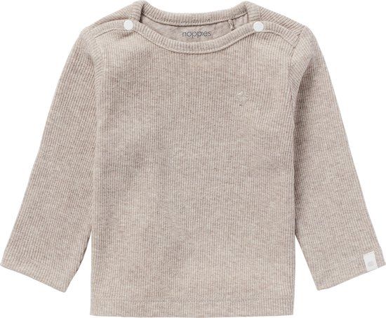 Noppies Natal Baby T-shirt - Taupe Melange - Maat 68 - Unisex