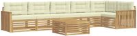 vidaXL - Buiten - bank - set - 7 - st - Wit - en - crèmekleurig - Polyester