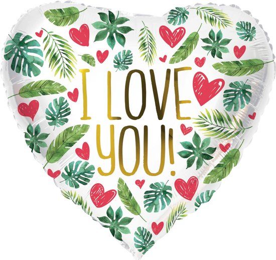 Folat Folieballon Hartvormig I Love You - 45 cm