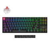 Keychron K8X-H1 RGB Mechanical Keyboard (Black, US Layout (QWERTY), Super Red, 80% (TKL), RGB, Cherry Double-Shot PBT Keycaps, Hot Swap, Bluetooth | USB-C)