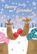 Piccadilly Greetings Kerstkaart voor een mooie oppas en opa leuk hert - 9 x 6 inch