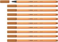 STABILO - Premium fineliner - point 88 - 10 Stuks - Donker oker