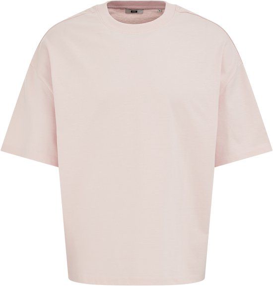 WE Fashion Heren boxy fit T-shirt Zalmroze XL
