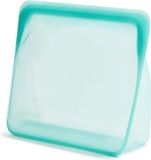Stasher Platinum Silicone Food Grade Herbruikbare Opbergtas, Aqua (Stand-Up Mega)
