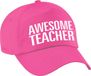 Bellatio Decorations Awesome teacher pet / cap roze voor dames en heren
