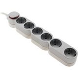 Zenitech - Bloc 5x 16A avec interrupteur, protection contre les surtensions et la foudre - Blanc