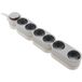 Zenitech - Bloc 5x 16A avec interrupteur, protection contre les surtensions et la foudre - Blanc