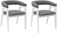 vidaXL Eetstoelen 2 stuks Massief Rubberhout Wit 54 x 57 x 73 cm