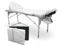 QUIRUMED Opvouwbaar aluminium PRO 186 x 66 cm met opklapbare rugleuning, wit