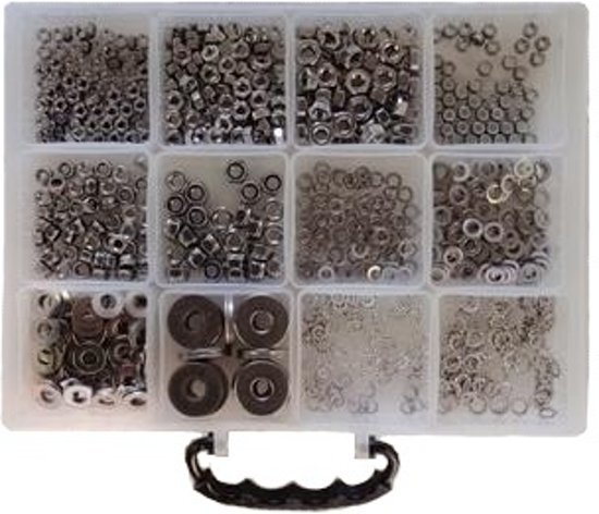 Bofix Assortimentbox 12 Vakken Rvs Ringen/moeren 226410