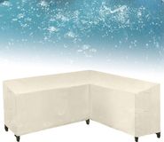 Merkloos Tuinmeubelhoes Hoekbank - Beige - 320x320x80cm