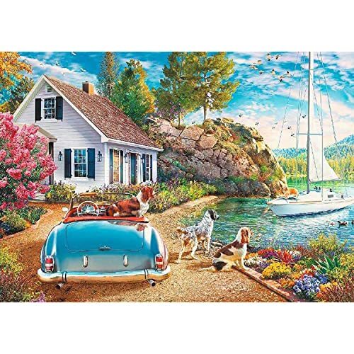 Trefl - Holiday Harbor - Puzzel 2000 stukjes - Honden, Zomer, Zeilboot, Moderne doe-het-zelf legpuzzel, Creatief Amusement, Klassieke puzzels met Dieren, voor Volwassenen en Kinderen vanaf 12 jaar