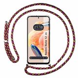 Tumundosmartphone Transparante beschermhoes voor Xiaomi Redmi Note 12 4G met koord roze/goud