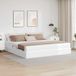 Maison Exclusive - Lit de rangement exclusif avec matelas et espace de rangement pour 2 personnes, en similicuir blanc
