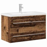 vidaXL - Wastafel - kabinet - voor - de - badkamer - Oud - Hout - 80 - x - 38,5 - x - 48 - cm