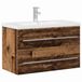 vidaXL - Wastafel - kabinet - voor - de - badkamer - Oud - Hout - 80 - x - 38,5 - x - 48 - cm