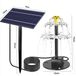 Oiseau fontaine d'eau solaire, avec 9 buses, 4 Watt, adapté pour balcons, jardins, étangs et bains d'oiseaux, blanc/vert.