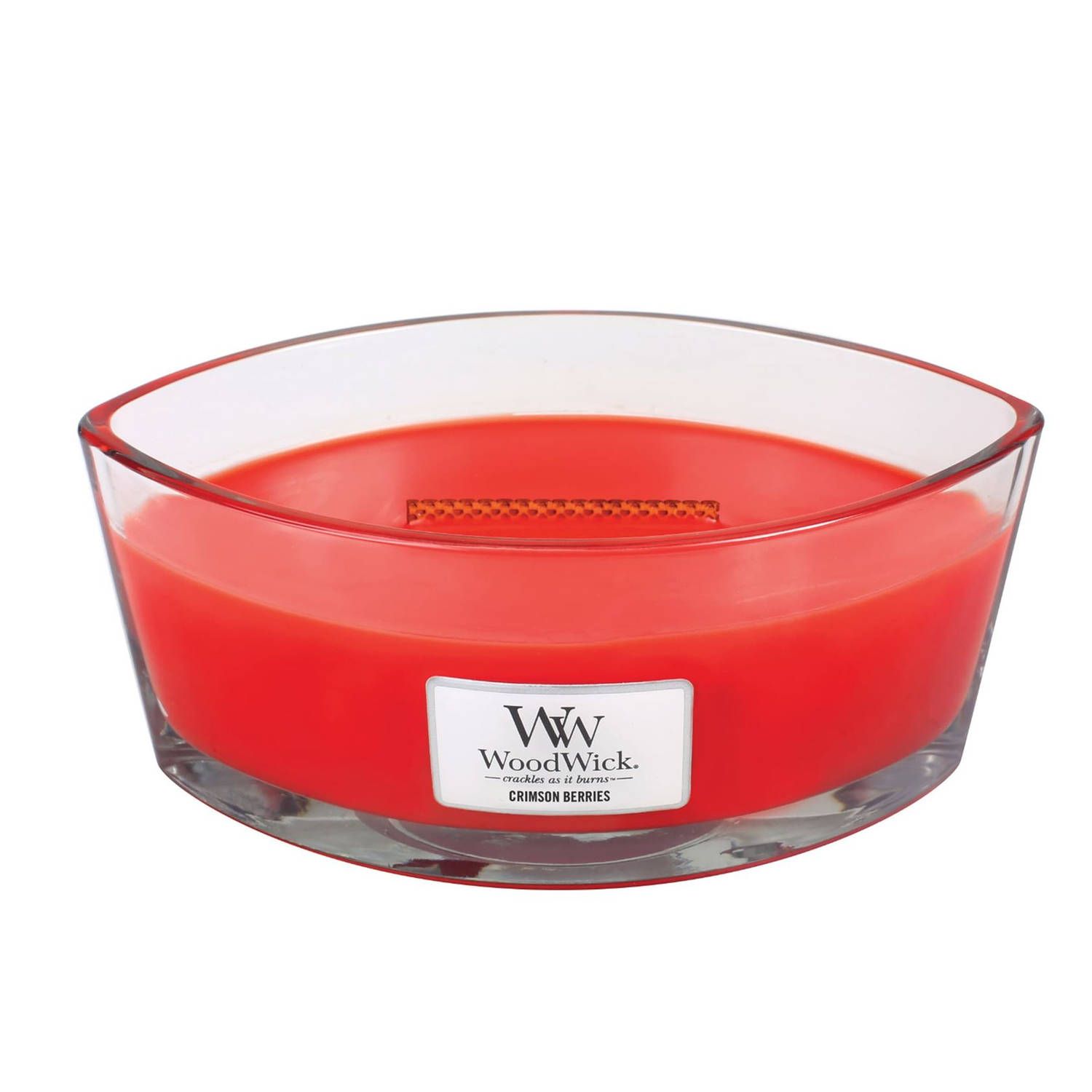 Woodwick Ellipse Hearthwick Flame Geurkaars - Crimson Berries - 453ml - Rood