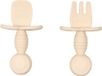 Jikkies Set couverts en vork en lepel voor kinderen in siliconen - Beige