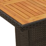 vidaXL 7-delige tuinset met kussens, zwart, van polyrotan