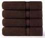 COTTON CRAFT Ultra zachte luxe set van 4 ringgesponnen katoenen badhanddoeken, 580 g/m², zwaargewicht, 76 x 137 cm, chocoladebruin